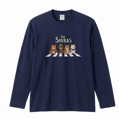 THE SHIBAS 柴犬横断歩道 長袖Tシャツ