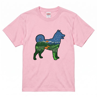 【Shiba】自然風景ダブルエスポージャー白Tシャツ | CAMPMODE