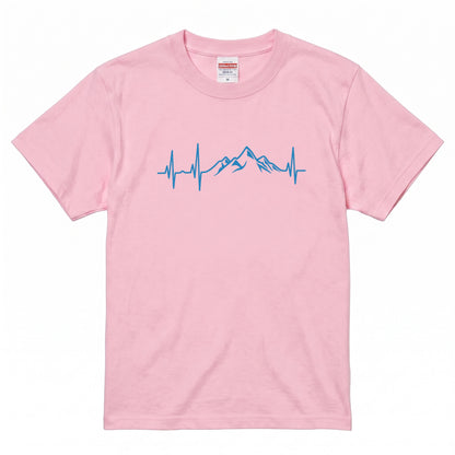 ミニマリスト 山の脈拍（パルス）Tシャツ - アウトドア ハイキング 登山家 バックパッカー 半袖
