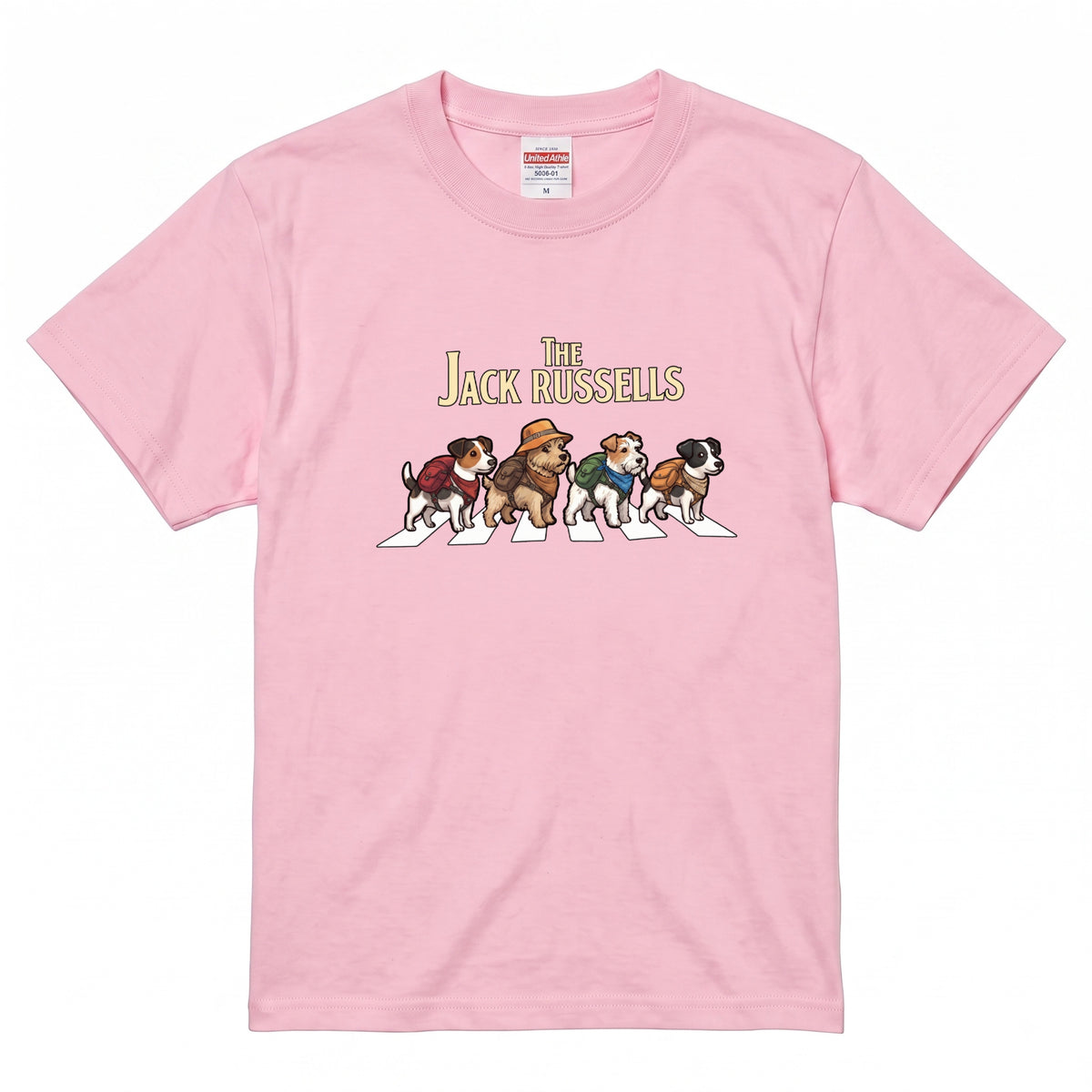 THE JACK RUSSELLS 横断歩道 キャンプ ゆるかわ Tシャツ 【犬好き・愛犬家・アウトドア・ギフトに最適】