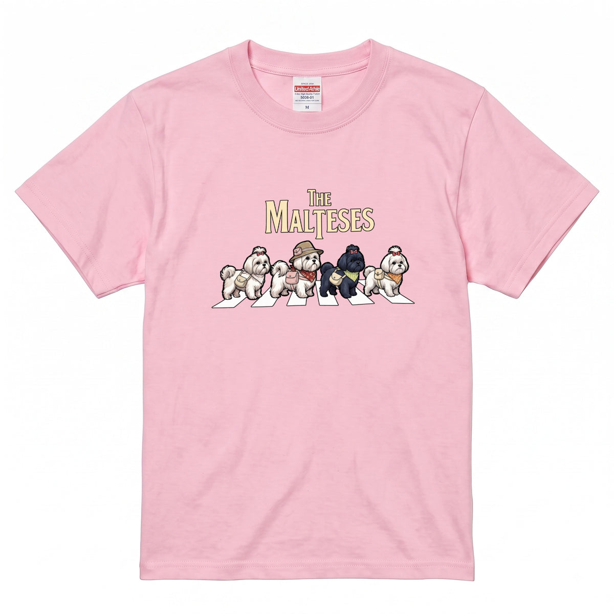 THE MALTESES 横断歩道 キャンプ ゆるかわ Tシャツ 【犬好き・愛犬家・アウトドア・ギフトに最適】
