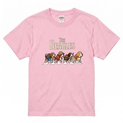 THE BEAGLES 横断歩道 キャンプ ゆるかわ パロディTシャツ 【犬好き・愛犬家・アウトドア・ギフトに最適】