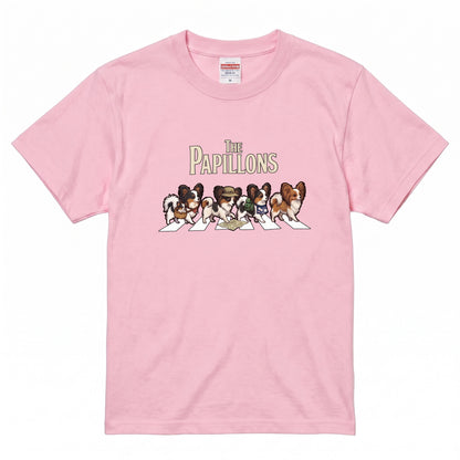 THE PAPILLONS 横断歩道 キャンプ ゆるかわ Tシャツ 【犬好き・愛犬家・アウトドア・ギフトに最適】