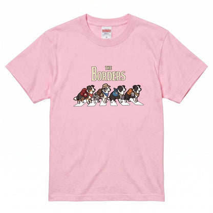 THE BORDERS 横断歩道 キャンプ ゆるかわ Tシャツ 【犬好き・愛犬家・アウトドア・ギフトに最適】