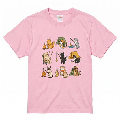 猫好きキャンパーのためのかわいいTシャツ