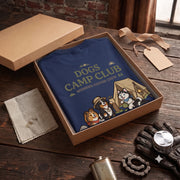 Dogs Camp Club 02 キャンプとコーヒーを楽しむ犬たち | 長袖Tシャツ | バックのみプリント