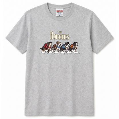 THE BORDERS 横断歩道 キャンプ ゆるかわ Tシャツ 【犬好き・愛犬家・アウトドア・ギフトに最適】
