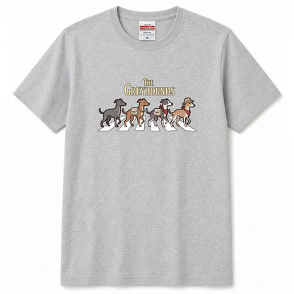 THE GREYHOUNDS 横断歩道 キャンプ ゆるかわ Tシャツ 【犬好き・愛犬家・アウトドア・ギフトに最適】