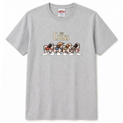 THE CHINS 横断歩道 キャンプ ゆるかわ Tシャツ 【犬好き・愛犬家・アウトドア・ギフトに最適】