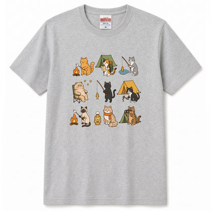 猫好きキャンパーのためのかわいいTシャツ