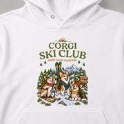 Corgi Ski Club スキーを楽しむコーギーデザイン | パーカー | フロントのみプリント