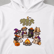 Halloween Schnauzer Campfire Club シュナウザーのハロウィン焚き火クラブデザイン | パーカー | フロントのみプリント