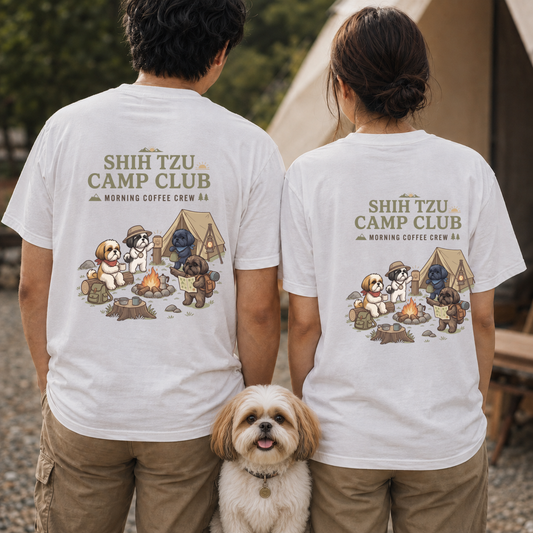 SHIH TZU CAMP CLUB シーズー キャンプTシャツ｜バックプリント
