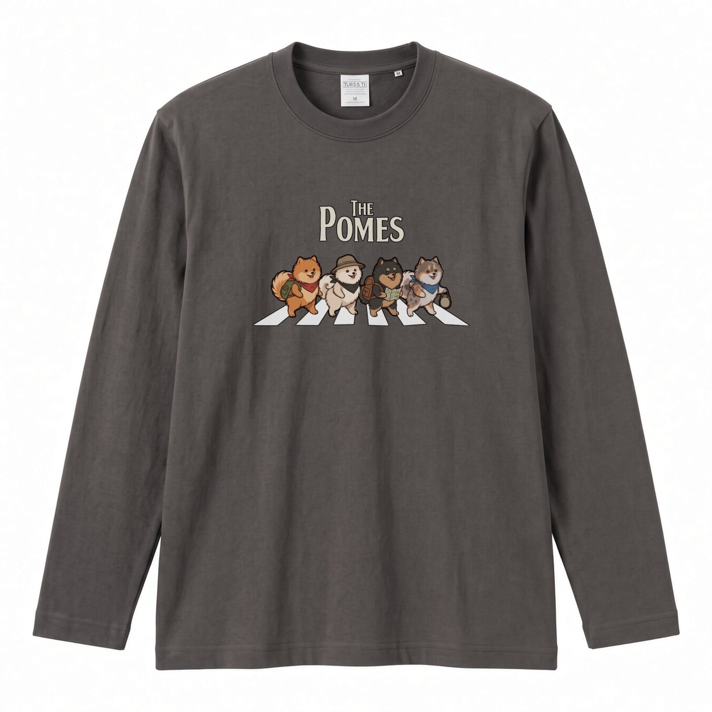 THE POMES ポメラニアン横断歩道 長袖Tシャツ
