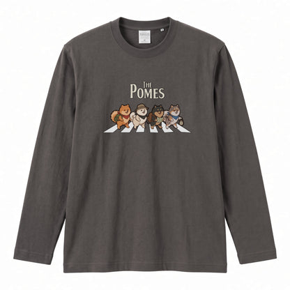 THE POMES ポメラニアン横断歩道 長袖Tシャツ