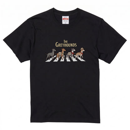THE GREYHOUNDS 横断歩道 キャンプ ゆるかわ Tシャツ 【犬好き・愛犬家・アウトドア・ギフトに最適】