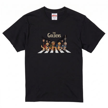 THE GOLDENS 横断歩道 キャンプ ゆるかわ Tシャツ 【犬好き・愛犬家・アウトドア・ギフトに最適】