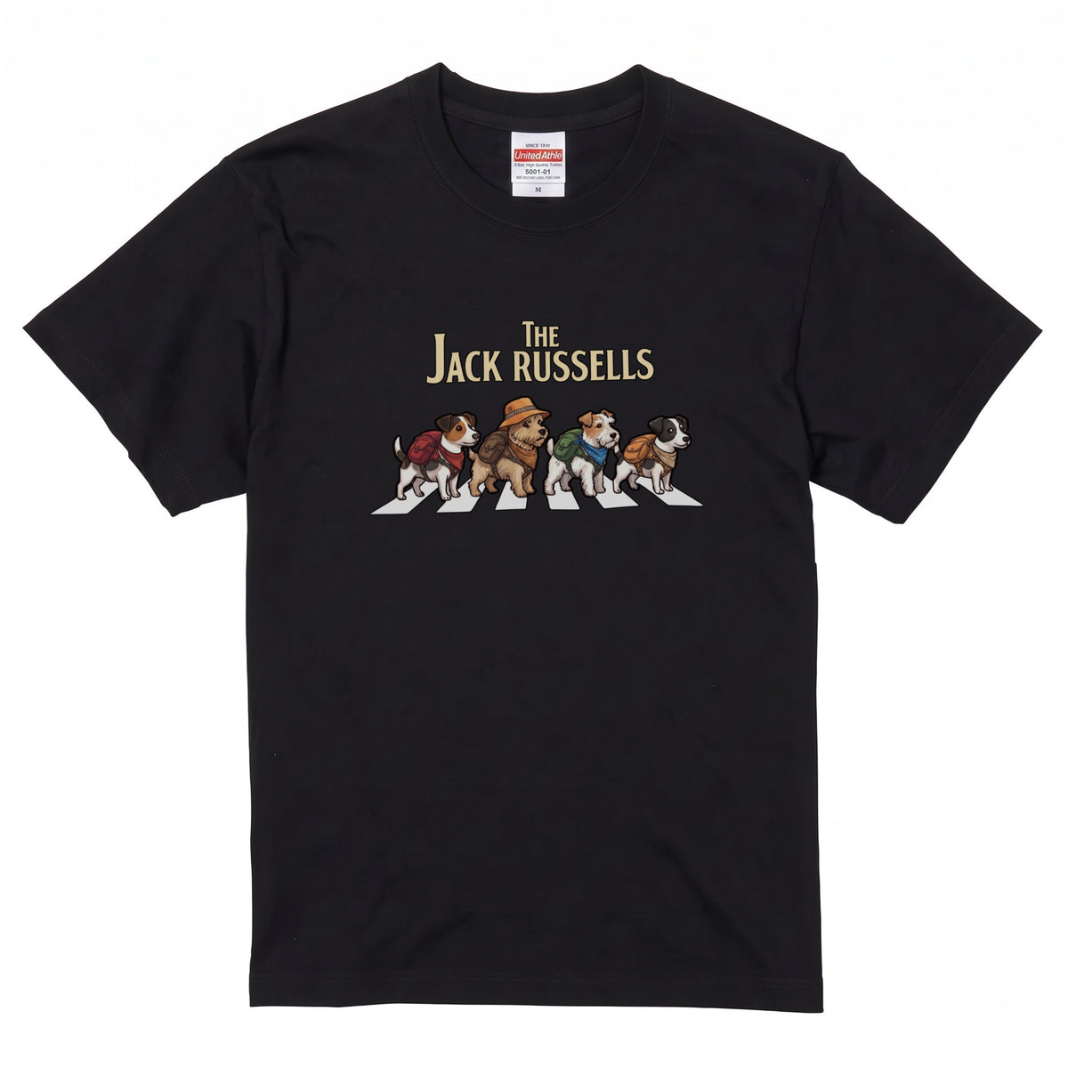 THE JACK RUSSELLS 横断歩道 キャンプ ゆるかわ Tシャツ 【犬好き・愛犬家・アウトドア・ギフトに最適】