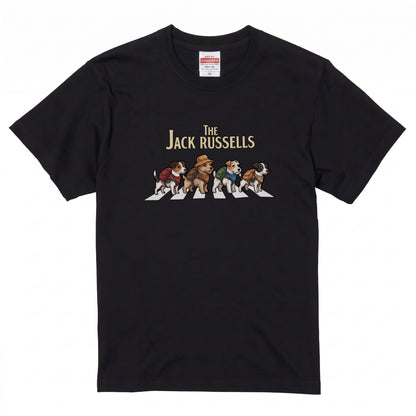 THE JACK RUSSELLS 横断歩道 キャンプ ゆるかわ Tシャツ 【犬好き・愛犬家・アウトドア・ギフトに最適】