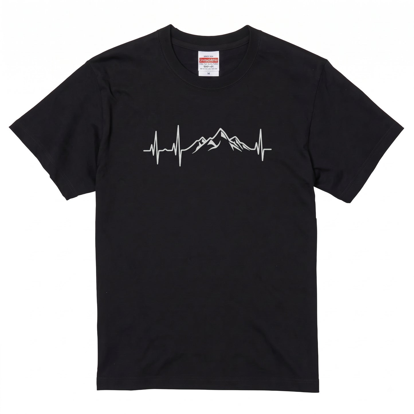 ミニマリスト 山の脈拍（パルス）Tシャツ - アウトドア ハイキング 登山家 バックパッカー 半袖