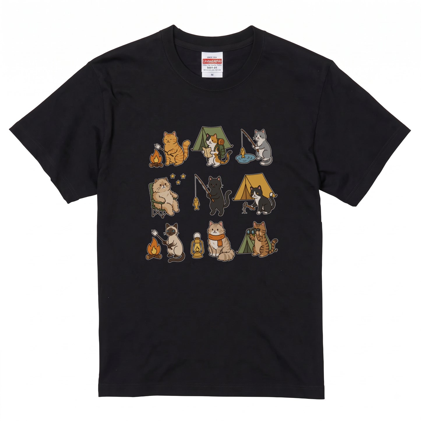 猫好きキャンパーのためのかわいいTシャツ