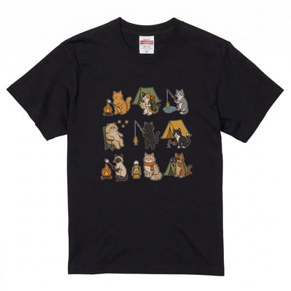 猫好きキャンパーのためのかわいいTシャツ