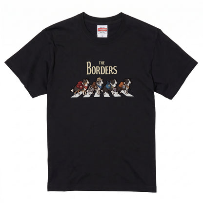 THE BORDERS 横断歩道 キャンプ ゆるかわ Tシャツ 【犬好き・愛犬家・アウトドア・ギフトに最適】