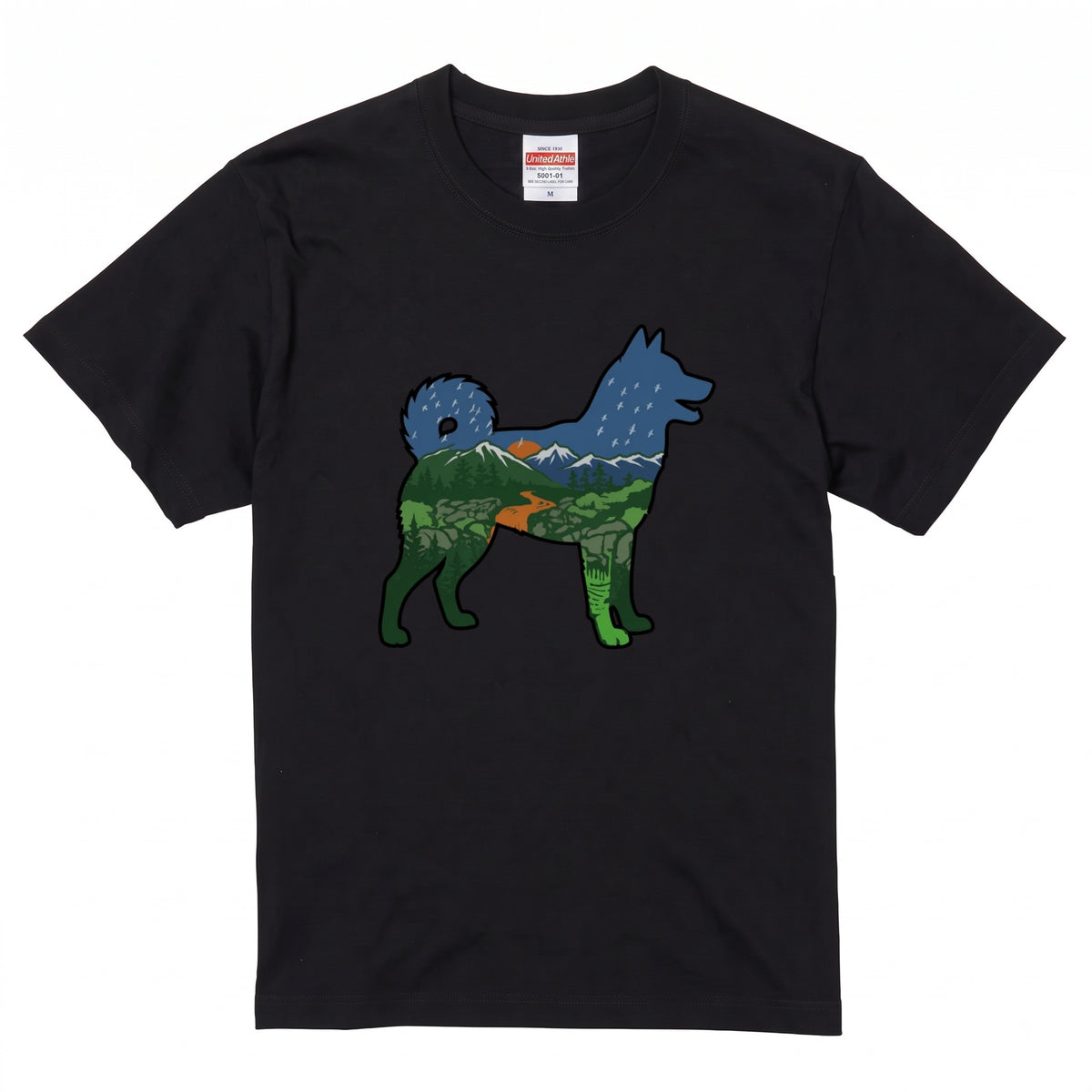 【Shiba】自然風景ダブルエスポージャー白Tシャツ | CAMPMODE