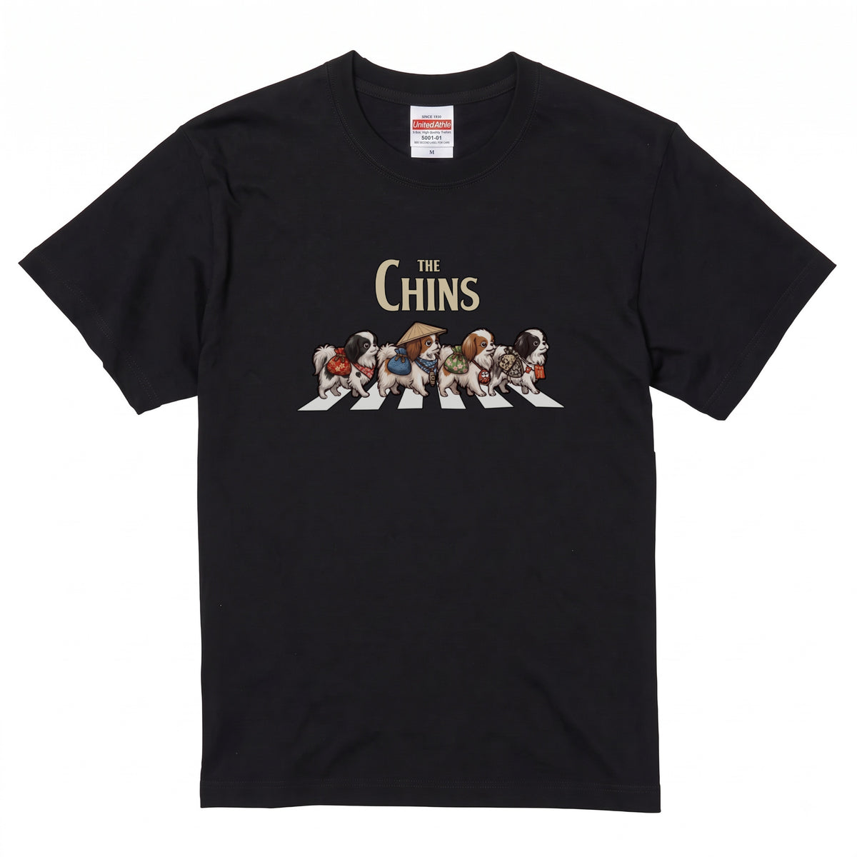 THE CHINS 横断歩道 キャンプ ゆるかわ Tシャツ 【犬好き・愛犬家・アウトドア・ギフトに最適】