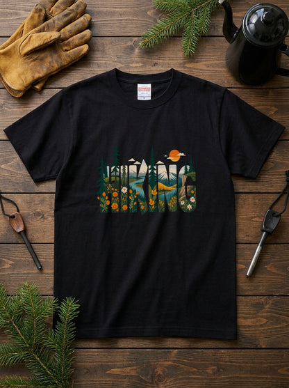 ハイキングシャツ：マウンテン・アドベンチャー・グラフィックTシャツ