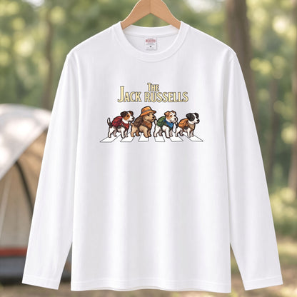 THE JACK RUSSELLS ジャックラッセルテリア散歩デザイン ブラック長袖Tシャツ