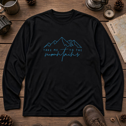 TAKE ME TO THE MOUNTAINS | 山 ロンT 長袖Tシャツ アウトドア 登山 トレッキング キャンプ【山好き・山ガール・ハイキング・シンプル・カジュアル・誕生日ギフトに最適】