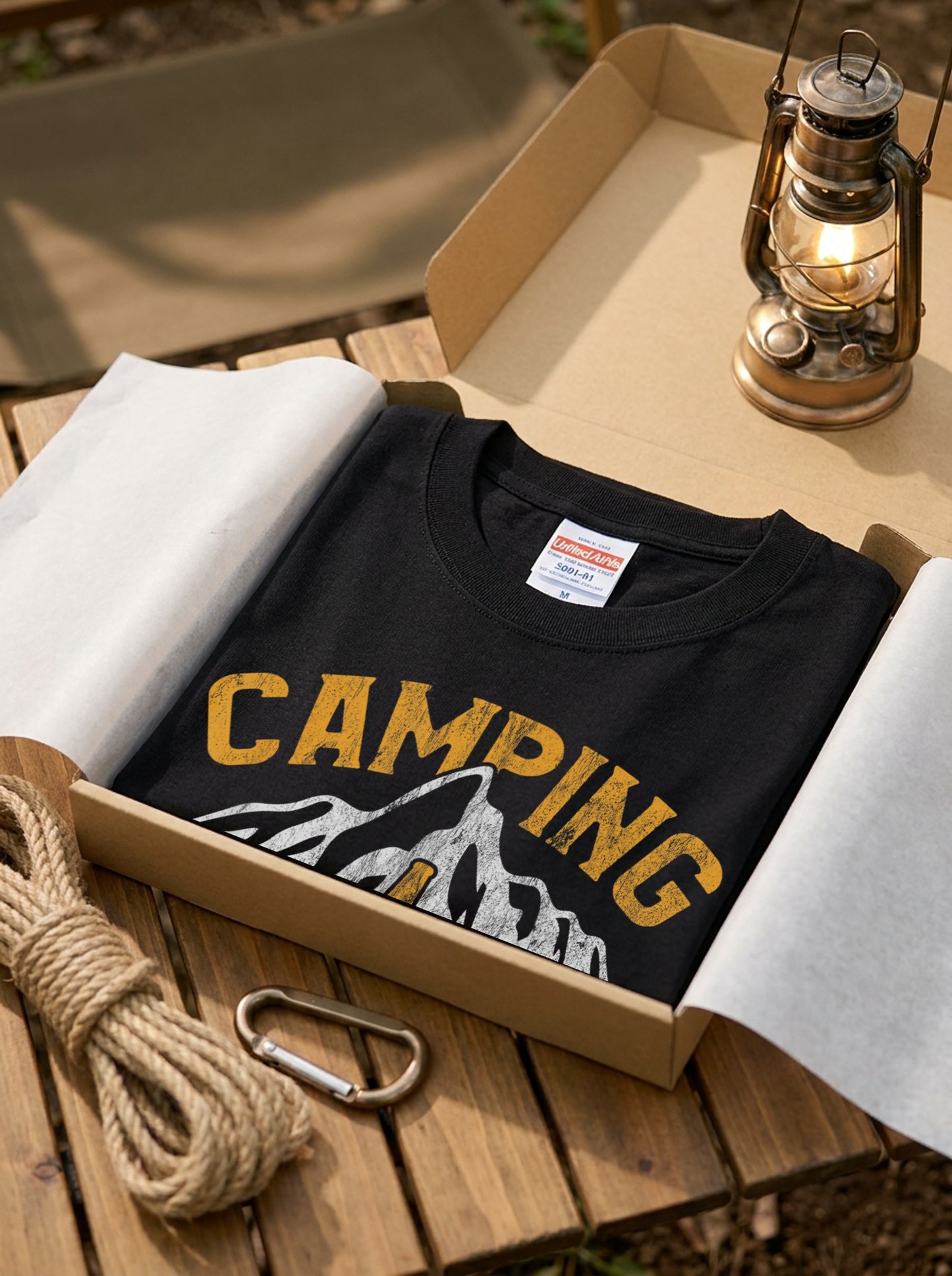 「CAMPING AND BEER」山とビール ヴィンテージ Tシャツ - キャンプ 服 | CAMPMODE