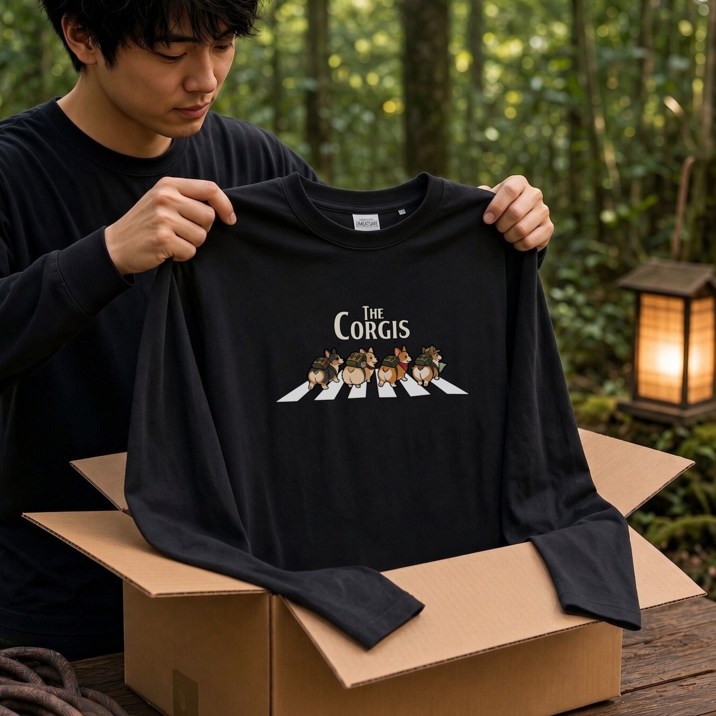 THE CORGIS コーギー横断歩道 長袖Tシャツ