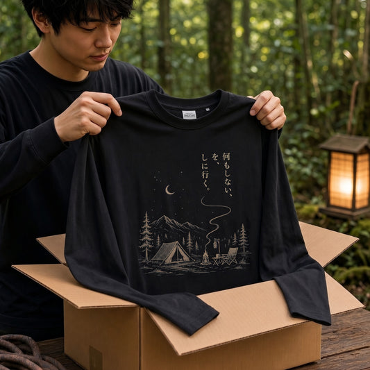 何もしない、をしに行く。 キャンプ長袖Tシャツ