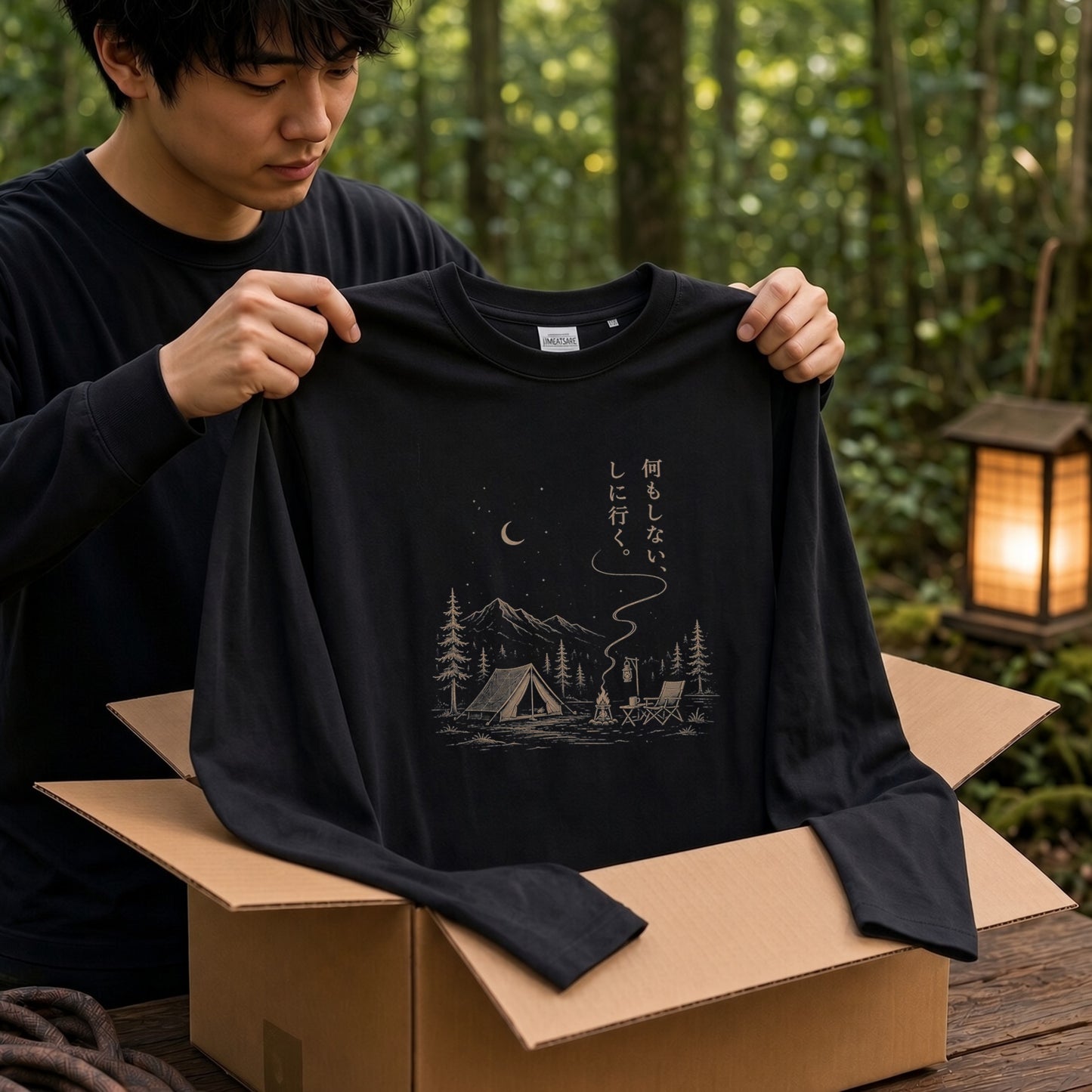 何もしない、をしに行く。 キャンプ長袖Tシャツ