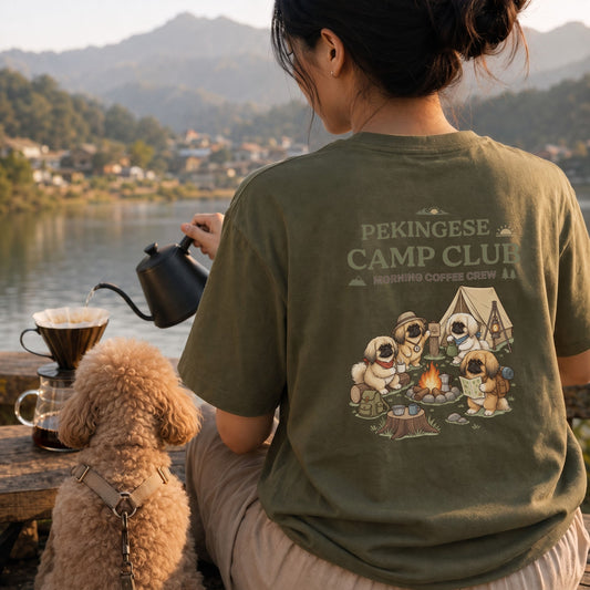 PEKINGESE CAMP CLUB ペキニーズ Tシャツ ｜バックプリント