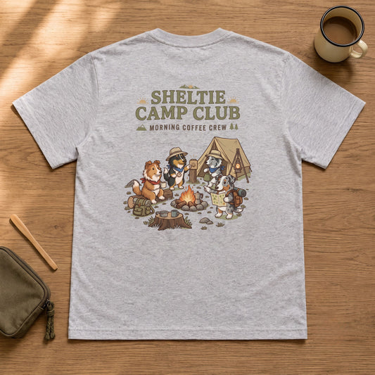 SHELTIE CAMP CLUB シェルティ キャンプTシャツ｜バックプリント