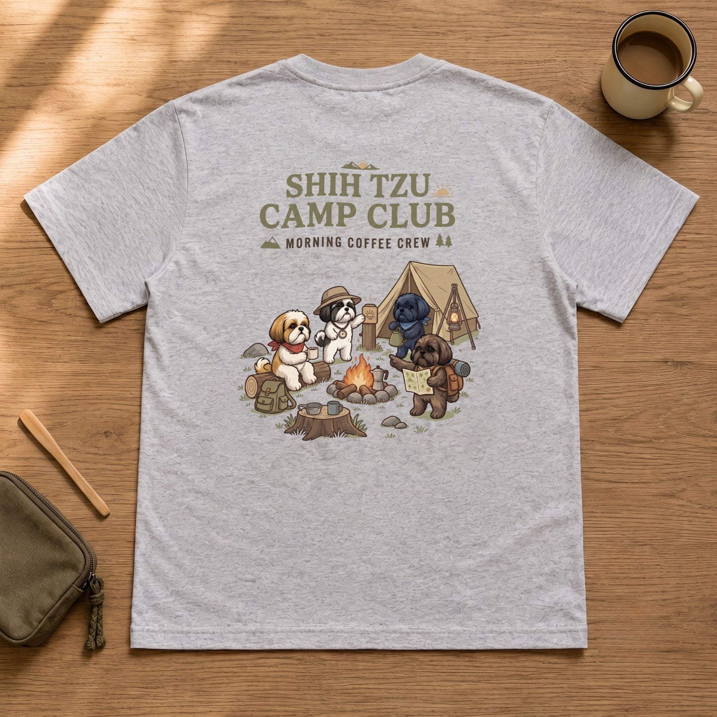 SHIH TZU CAMP CLUB シーズー キャンプTシャツ｜バックプリント