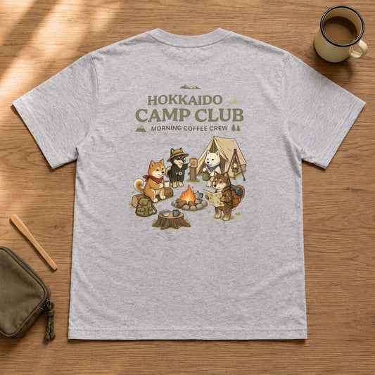 HOKKAIDO CAMP CLUB 北海道犬 Tシャツ ｜バックプリント