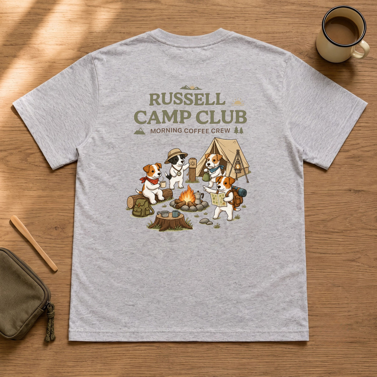 RUSSELL CAMP CLUB ジャックラッセルテリア Tシャツ ｜バックプリント