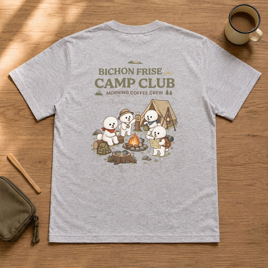 BICHON FRISE CAMP CLUB ビションフリーゼ Tシャツ ｜バックプリント