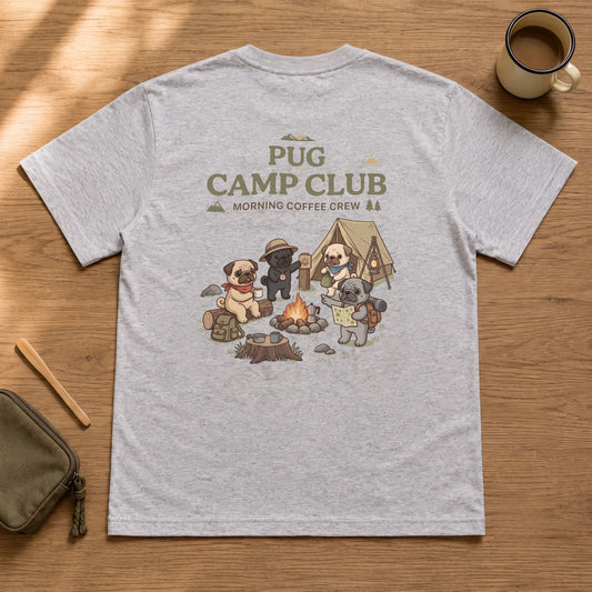 PUG CAMP CLUB パグ Tシャツ ｜バックプリント