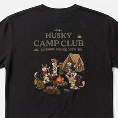 HUSKY CAMP CLUB シベリアンハスキー Tシャツ ｜バックプリント