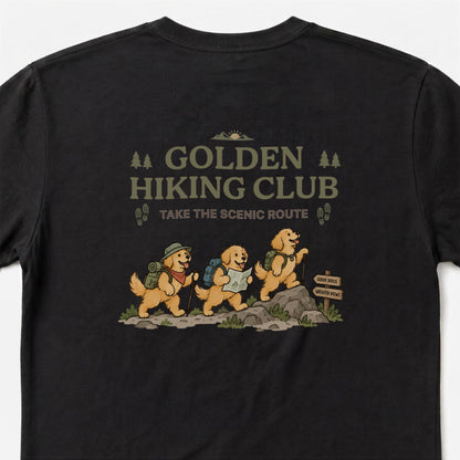 Golden Retriever hiking club ゴールデンレトリバー 登山 Tシャツ ｜バックプリント