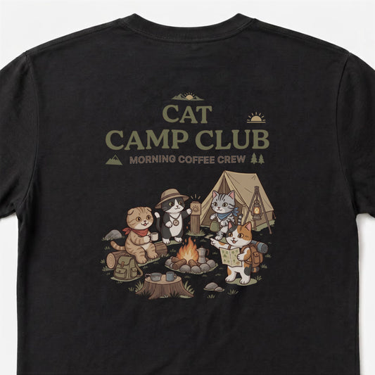 CAT CAMP CLUB 猫 Tシャツ |バックプリント