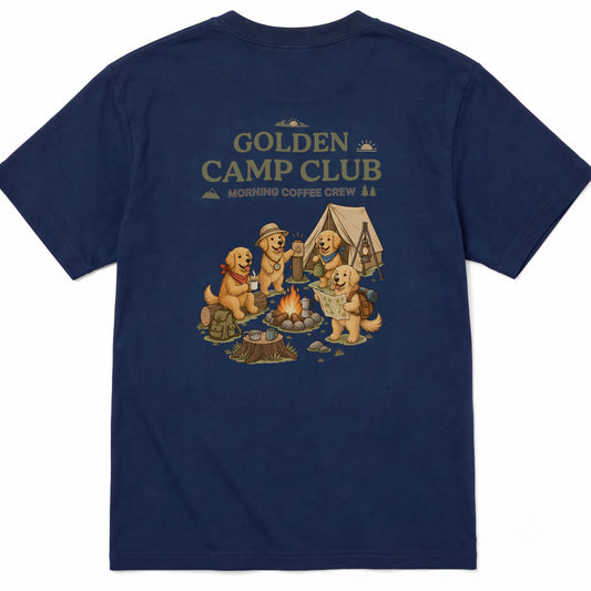GOLDEN CAMP CLUB ゴールデンレトリバー Tシャツ ｜バックプリント