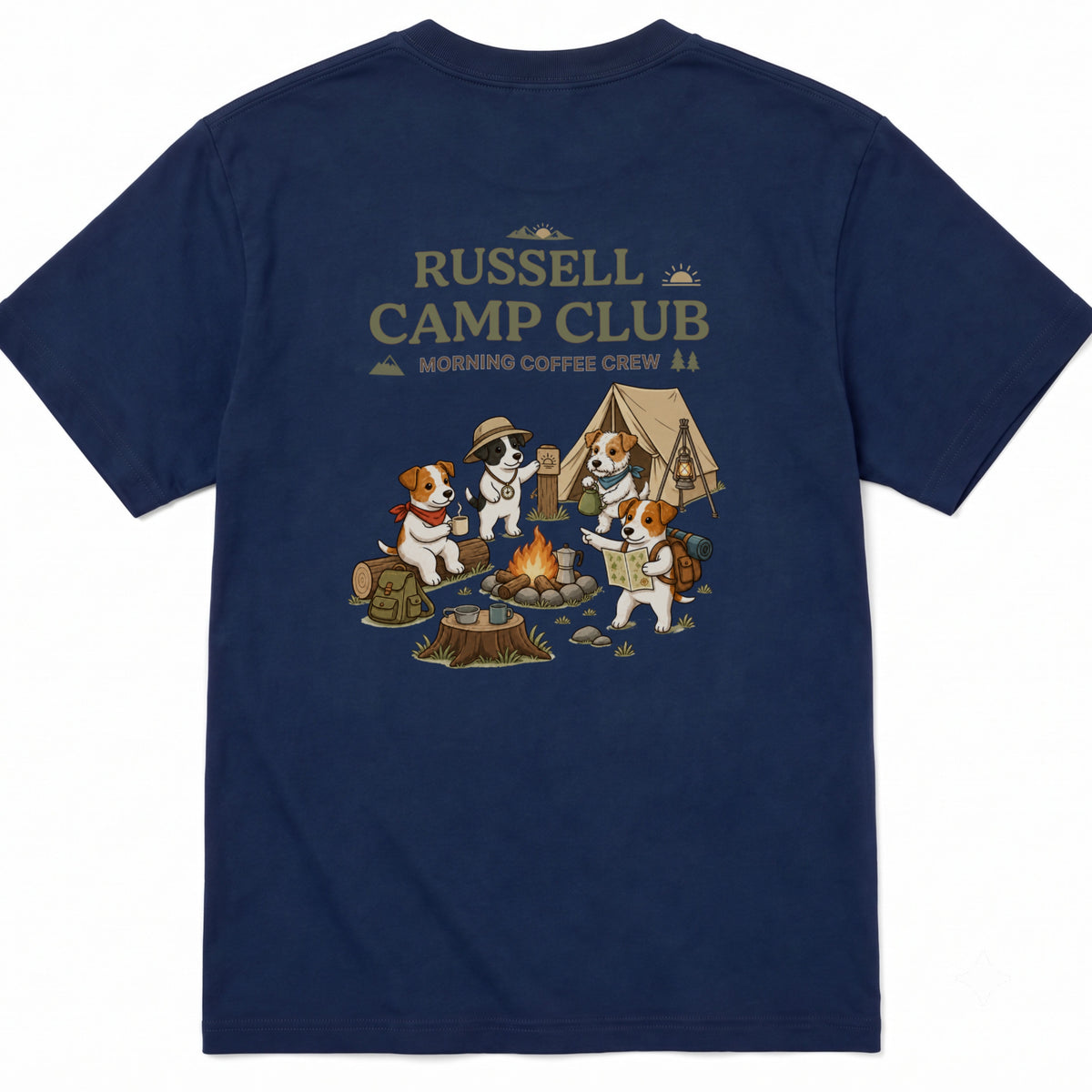 RUSSELL CAMP CLUB ジャックラッセルテリア Tシャツ ｜バックプリント