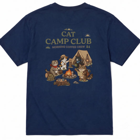 CAT CAMP CLUB V2 猫 Tシャツ ｜バックプリント
