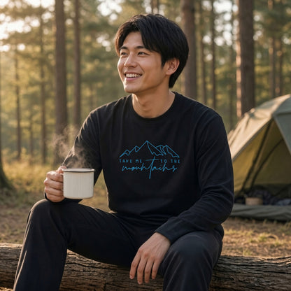 TAKE ME TO THE MOUNTAINS | 山 ロンT 長袖Tシャツ アウトドア 登山 トレッキング キャンプ【山好き・山ガール・ハイキング・シンプル・カジュアル・誕生日ギフトに最適】